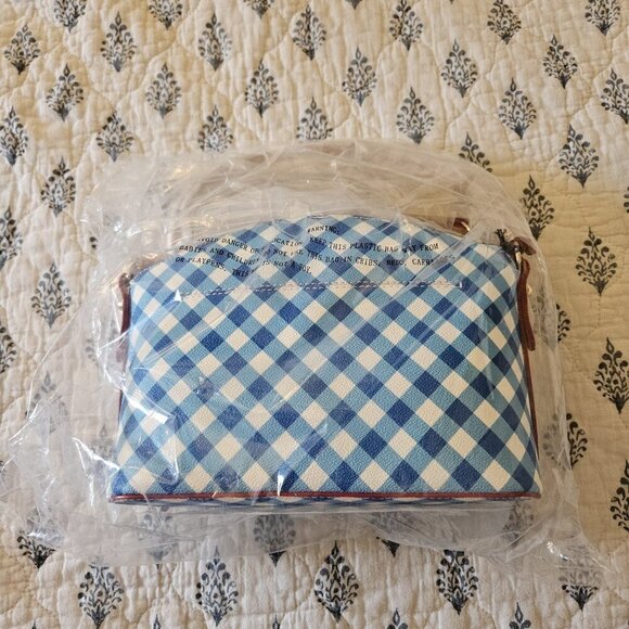 NWT Dooney & Bourke Suki Crossbody Sky Blue Gingham Check BGNGH1696 Purse - Picture 11 of 16